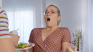 mom breakfast in kitchen